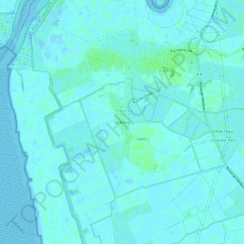 Le Bourgの地形図、標高、地勢