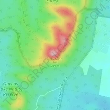 Jolly Nose Hillの地形図、標高、地勢
