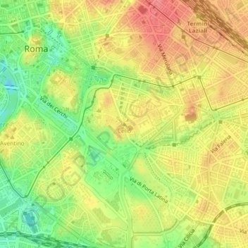 Celioの地形図、標高、地勢