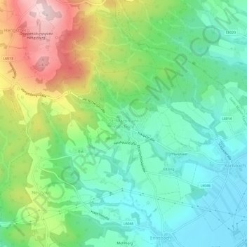 St. Martin am Ybbsfeldeの地形図、標高、地勢