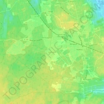 Les Écartsの地形図、標高、地勢