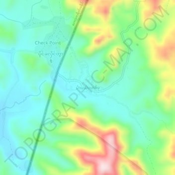 Ban Pueng Kluengの地形図、標高、地勢