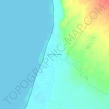 Puerto Morinの地形図、標高、地勢