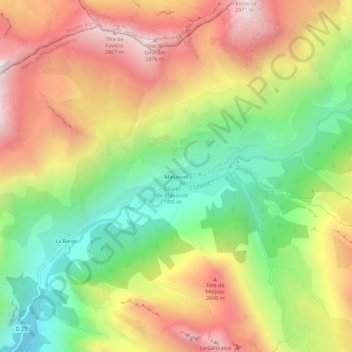 Maljassetの地形図、標高、地勢