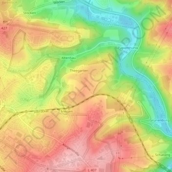 Theegartener Kopfの地形図、標高、地勢
