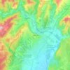 Aubenasの地形図、標高、地勢