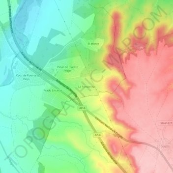 La Fontanillaの地形図、標高、地勢