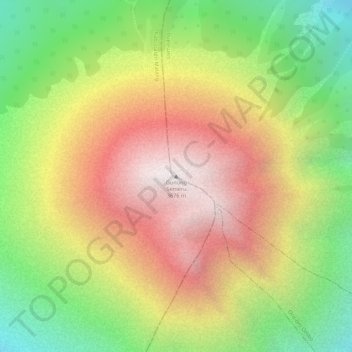 Gunung Semeruの地形図、標高、地勢