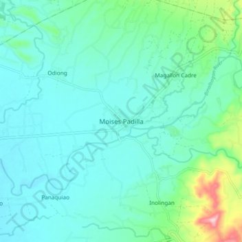 Moises Padillaの地形図、標高、地勢