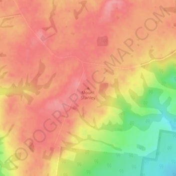 Mount Stanleyの地形図、標高、地勢