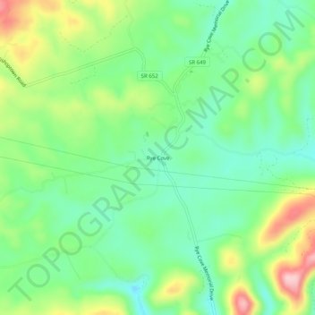 Rye Coveの地形図、標高、地勢
