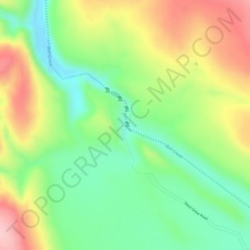 Bell Gorgeの地形図、標高、地勢