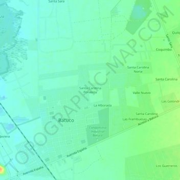 Santa Carolina Ponienteの地形図、標高、地勢