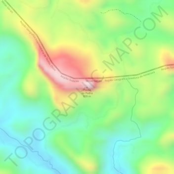Ponta de Pedraの地形図、標高、地勢