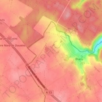 Hameau de Mauluの地形図、標高、地勢