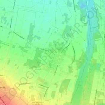 Salvaterraの地形図、標高、地勢