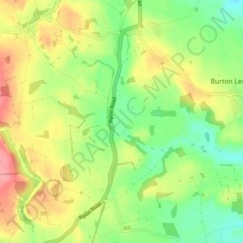 South Stainleyの地形図、標高、地勢