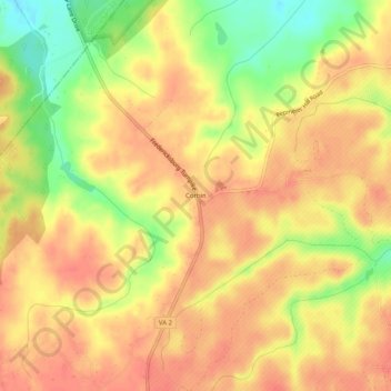 Corbinの地形図、標高、地勢
