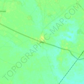 Dibaiの地形図、標高、地勢