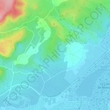 Le Trou de Marouの地形図、標高、地勢