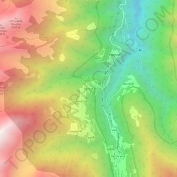 Ravizzeの地形図、標高、地勢