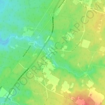 Corbleuの地形図、標高、地勢