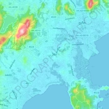 Wichitの地形図、標高、地勢