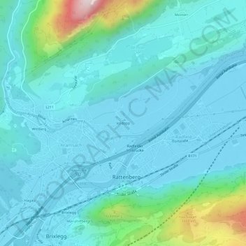 Voldöppの地形図、標高、地勢