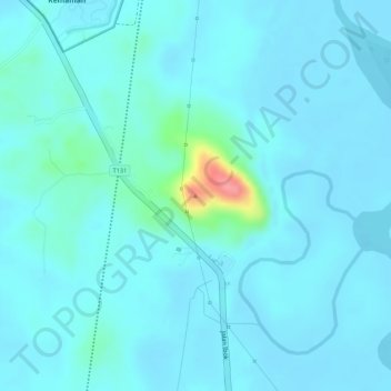 Bukit Takarの地形図、標高、地勢