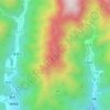 天台山の地形図、標高、地勢