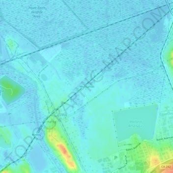 Monsantoの地形図、標高、地勢