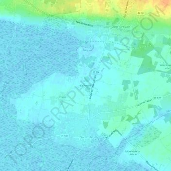 Le Plessisの地形図、標高、地勢