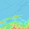沖黒島の地形図、標高、地勢