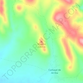 Mapimiの地形図、標高、地勢