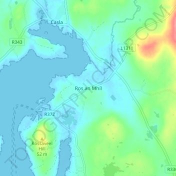 Rossaveelの地形図、標高、地勢