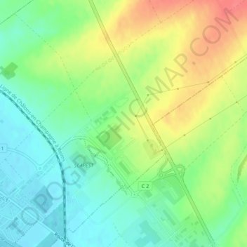 Les Madillesの地形図、標高、地勢