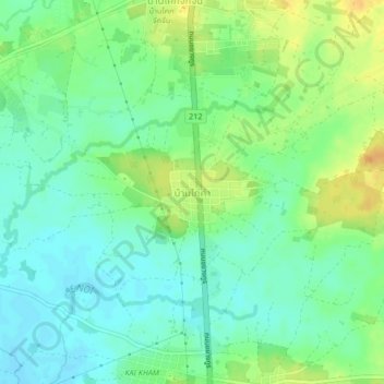 Ban Kai Khamの地形図、標高、地勢