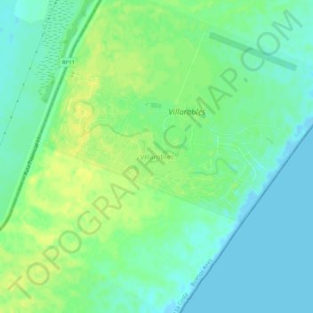Villaroblesの地形図、標高、地勢