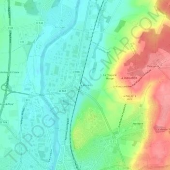 Le Maraisの地形図、標高、地勢