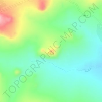 Poortjieの地形図、標高、地勢