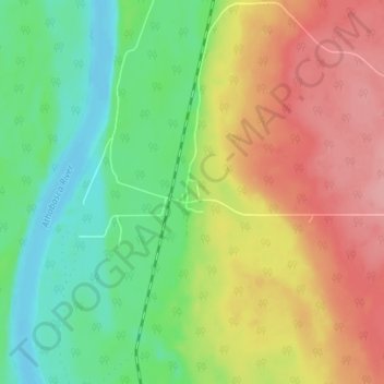 Chisholmの地形図、標高、地勢