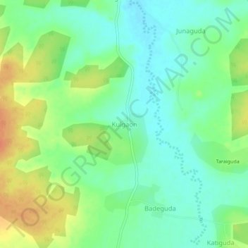 Kulgaonの地形図、標高、地勢