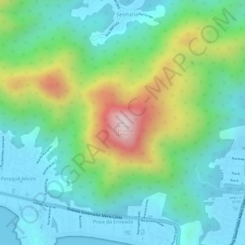 Morro da Enseadaの地形図、標高、地勢