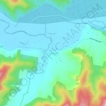 Eskdaleの地形図、標高、地勢