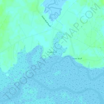 Piney Bluffの地形図、標高、地勢