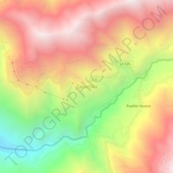 Zarumillaの地形図、標高、地勢