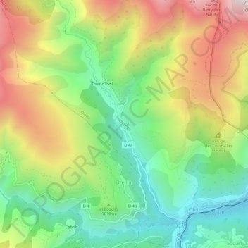 Evolの地形図、標高、地勢