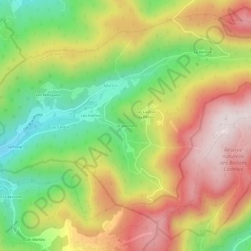 Le Voirmetの地形図、標高、地勢