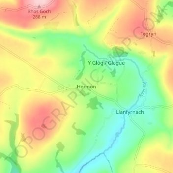 Hermonの地形図、標高、地勢
