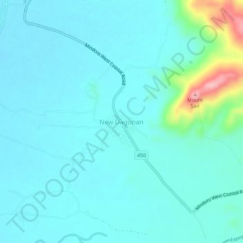 New Dagupanの地形図、標高、地勢